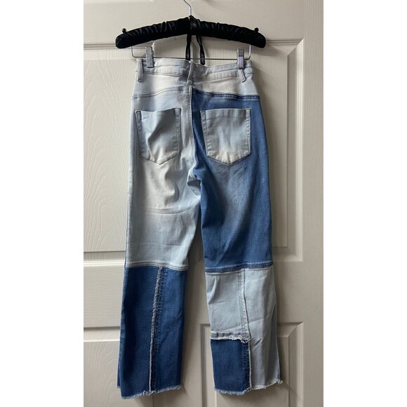 Easel Los Angeles  Patchwork Jeans Womens Small Bootcut Stretch Denim High Rise - Picture 2 of 9